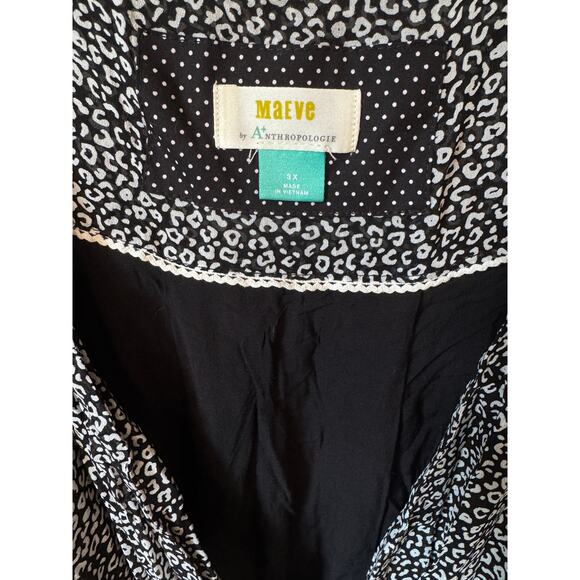 MAEVE BY ANTHROPOLOGIE Carolyn Faux Wrap Dress Cheetah Print Sz 3X $148 MSRP EUC - Picture 3 of 8